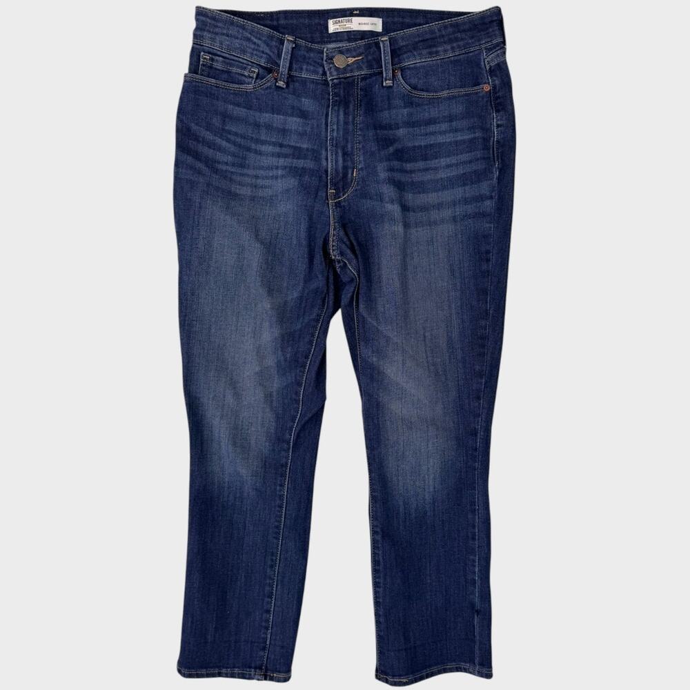 Levi's Signature Blue Mid Rise Capri Jeans Size 8 W29 Cotton Polyester